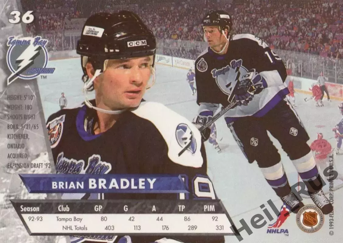 Хоккей. Карточка Брайан Брэдли (Tampa Bay Lightning/Тампа-Бэй Лайтнинг) НХЛ/NHL 1