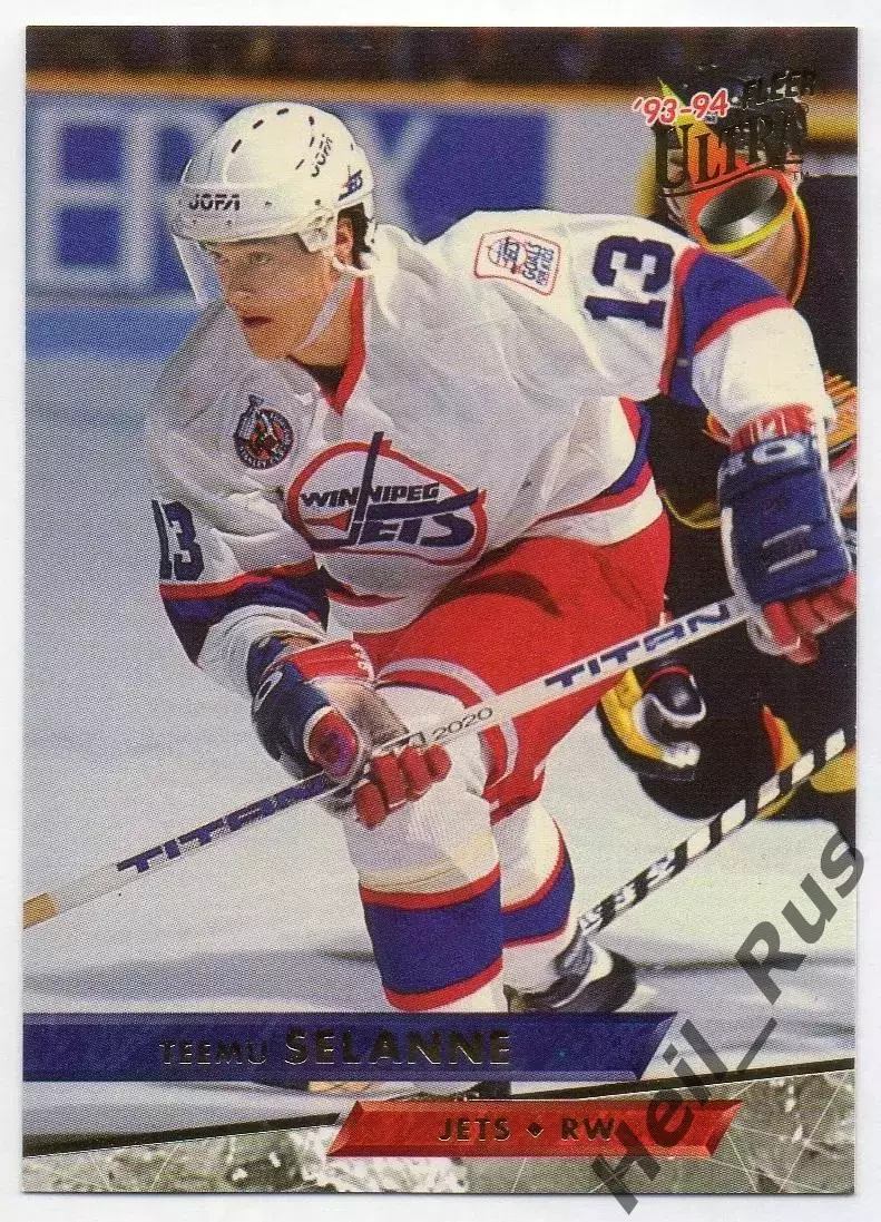 Хоккей Карточка Teemu Selanne/Теему Селянне Winnipeg Jets/Виннипег Джетс НХЛ/NHL