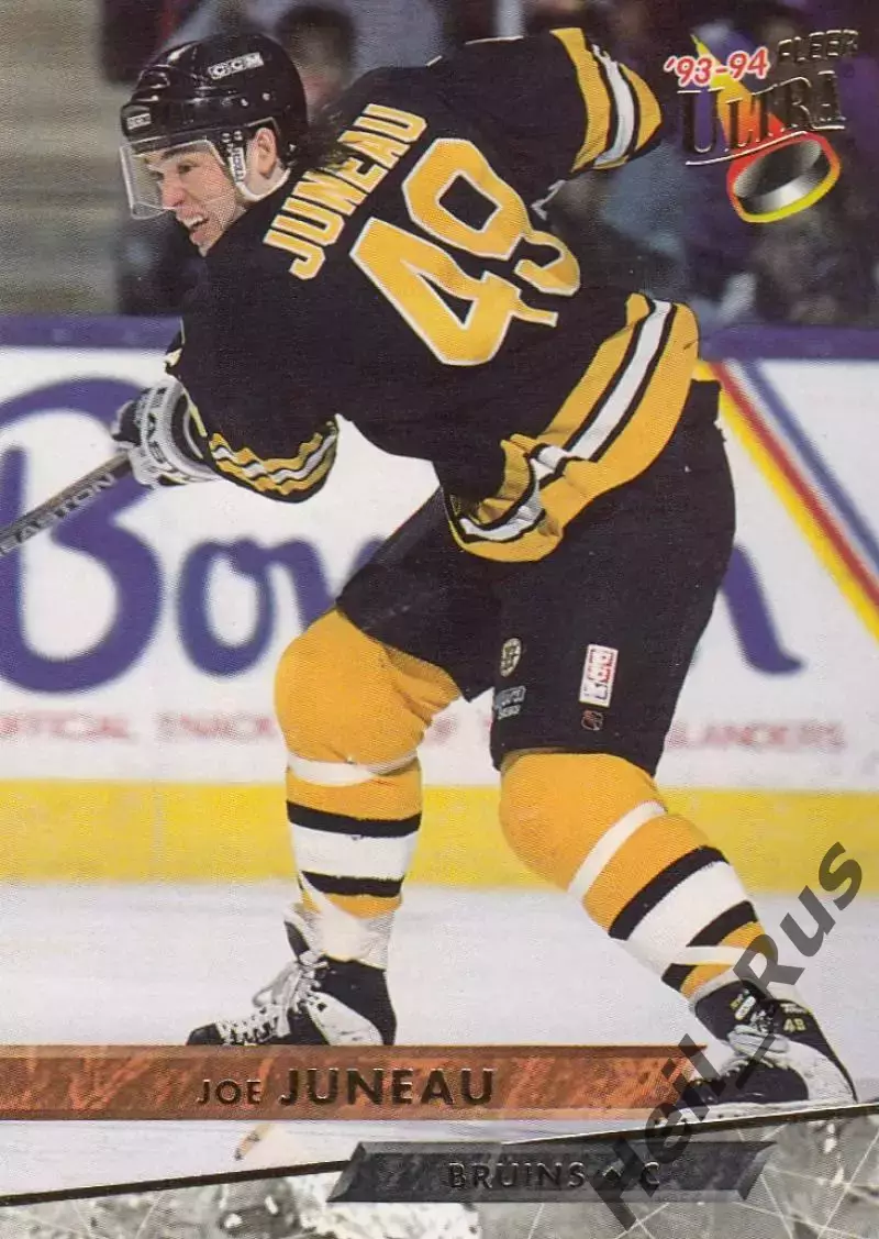 Хоккей. Карточка Joe Juneau/Джо Жюно Boston Bruins/Бостон Брюинз НХЛ/NHL 1993/94