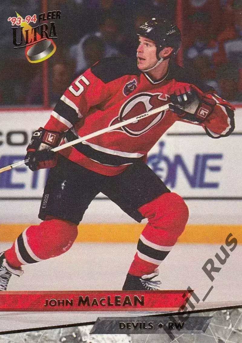 Карточка John MacLean/Джон Маклин New Jersey Devils/Нью-Джерси Девилз НХЛ / NHL