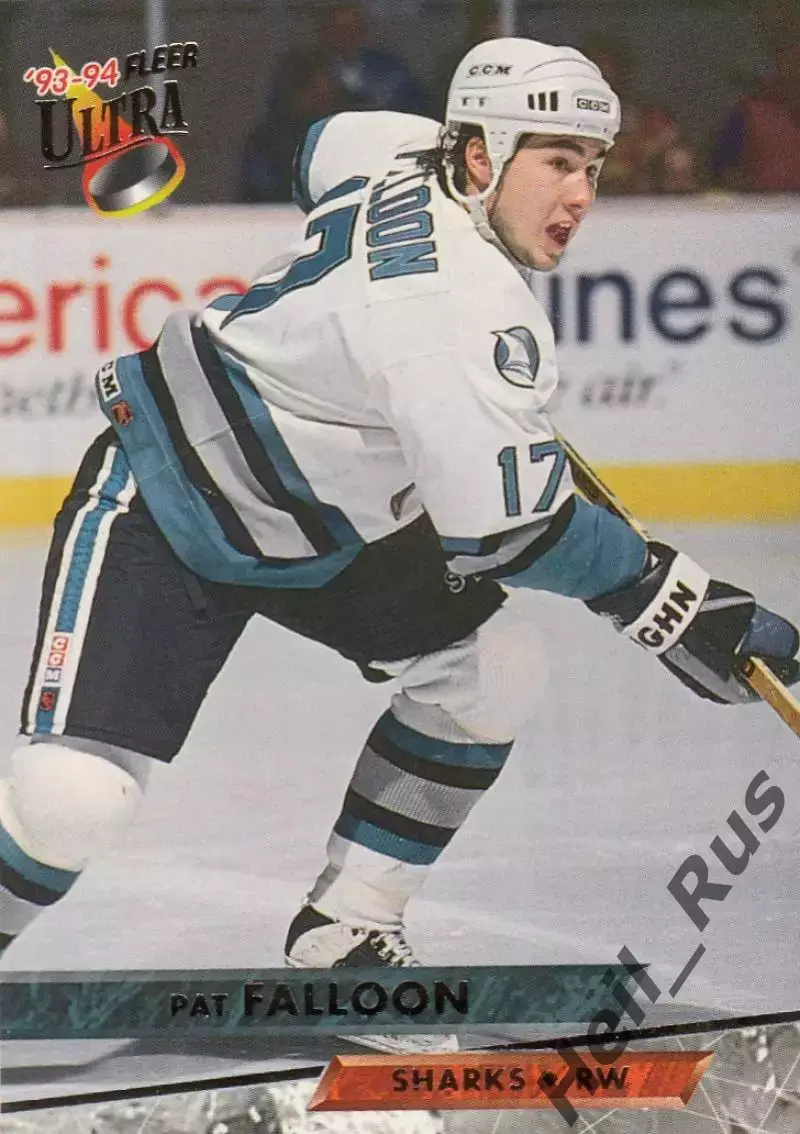 Хоккей Карточка Pat Falloon/Пэт Фэллун (San Jose Sharks/Сан-Хосе Шаркс) НХЛ/NHL