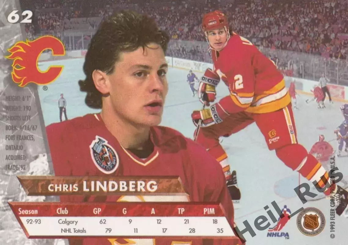 Карточка Chris Lindberg/Крис Линдберг (Calgary Flames / Калгари Флэймз) НХЛ/NHL 1