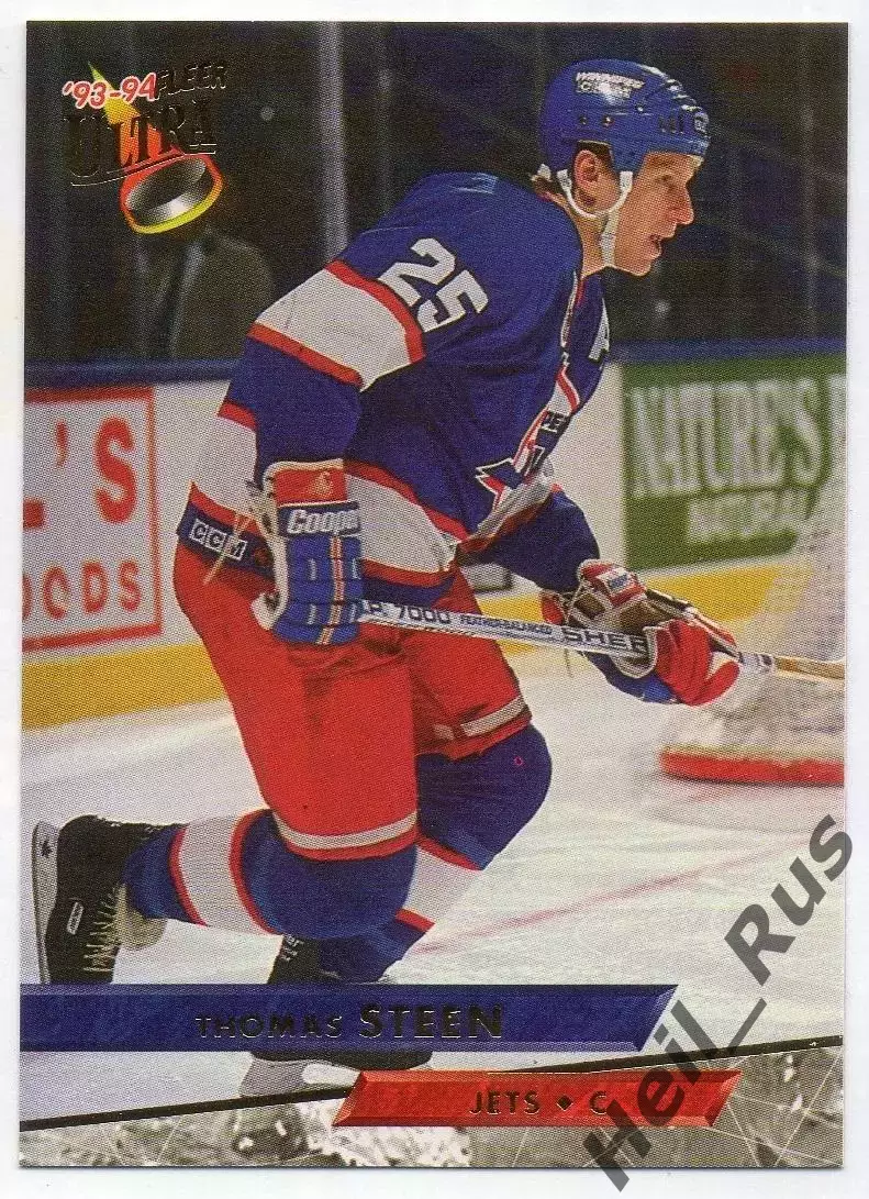 Хоккей. Карточка Thomas Steen/Томас Стин (Winnipeg Jets/Виннипег Джетс) NHL/НХЛ