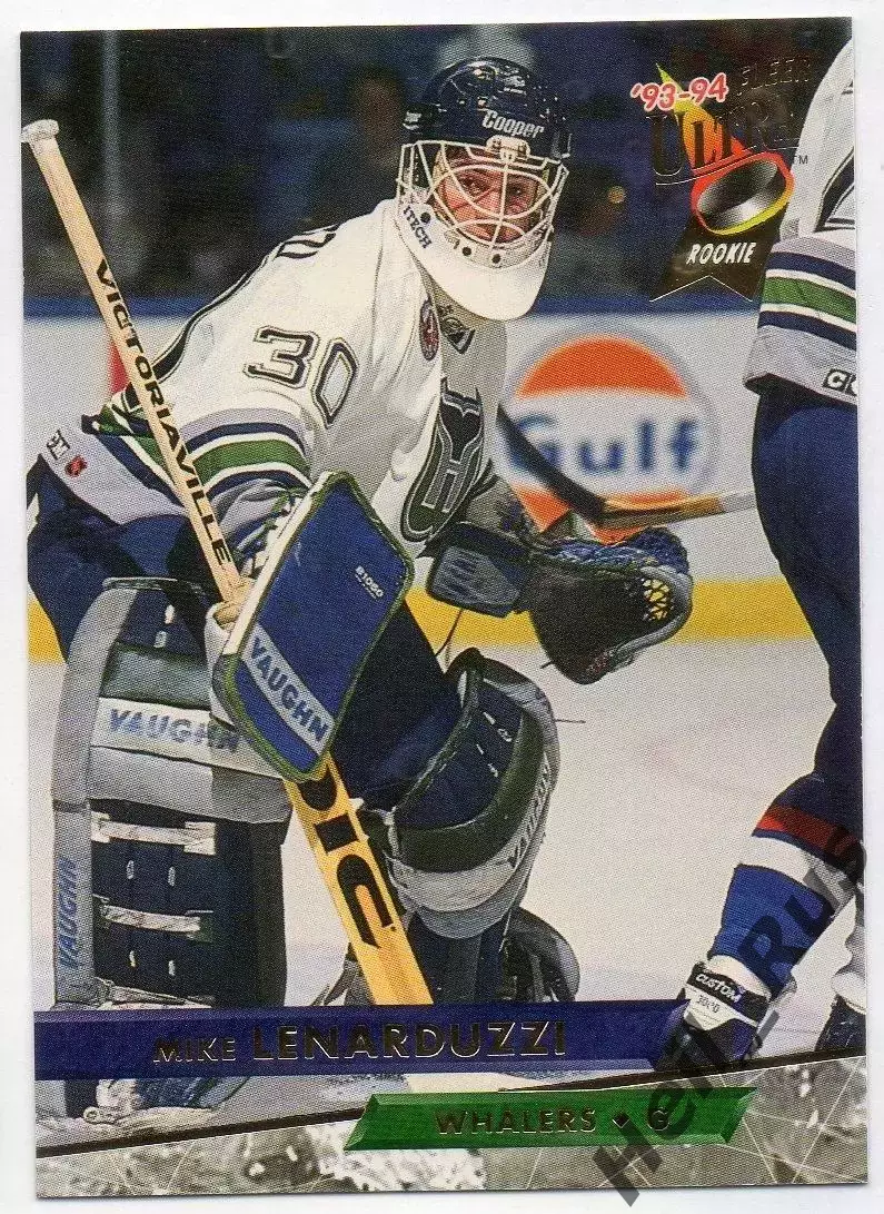 Карточка Mike Lenarduzzi/Майк Ленардуцци (Hartford Whalers/Хартфорд) НХЛ/NHL