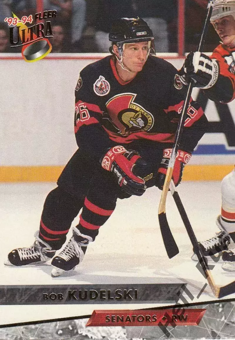 Хоккей. Карточка Bob Kudelski / Боб Кудельски (Ottawa Senators / Оттава) НХЛ/NHL