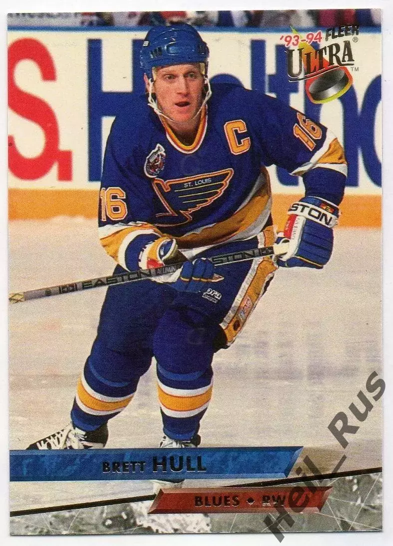 Хоккей; Карточка Brett Hull/Бретт Халл St. Louis Blues/Сент-Луис Блюз, НХЛ/NHL
