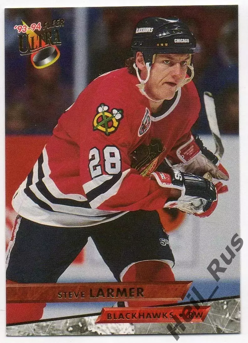 Карточка Steve Larmer/Стив Лармер (Chicago Blackhawks/Чикаго Блэкхокс) НХЛ/NHL