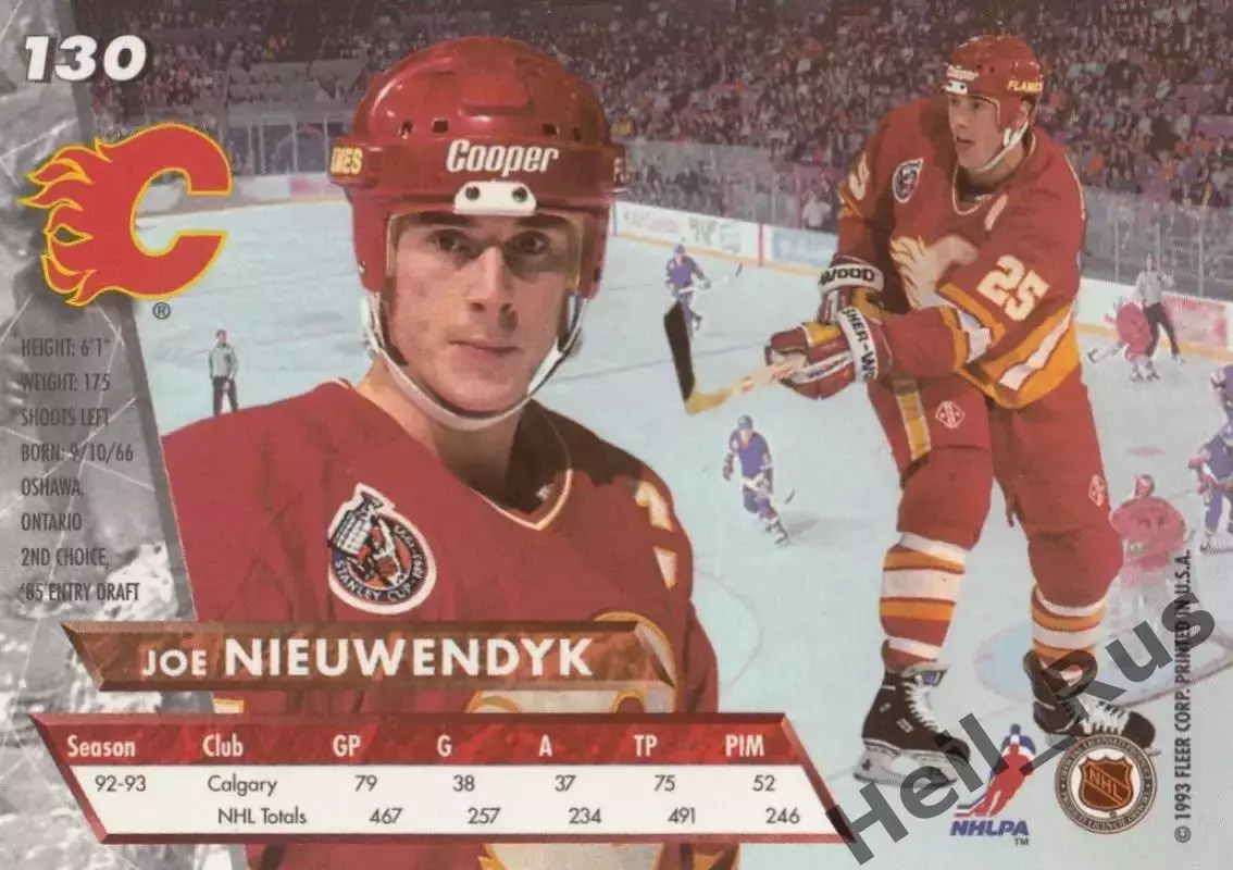 Карточка Joe Nieuwendyk/Джо Ньювендайк (Calgary Flames/Калгари Флэймз) НХЛ/NHL 1