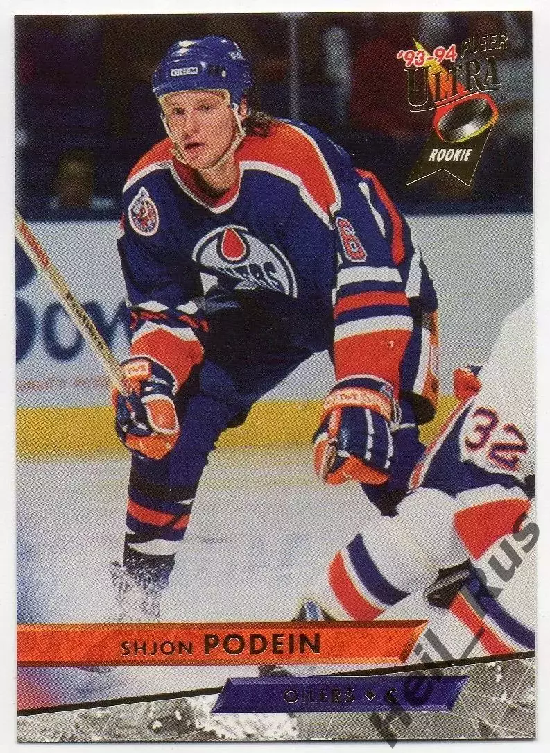 Хоккей. Карточка Shjon Podein/Шон Подейн Edmonton Oilers/Эдмонтон Ойлерз НХЛ/NHL