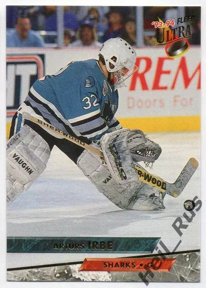 Хоккей. Карточка Артурс Ирбе San Jose Sharks/Сан-Хосе Шаркс, Динамо Рига НХЛ/NHL