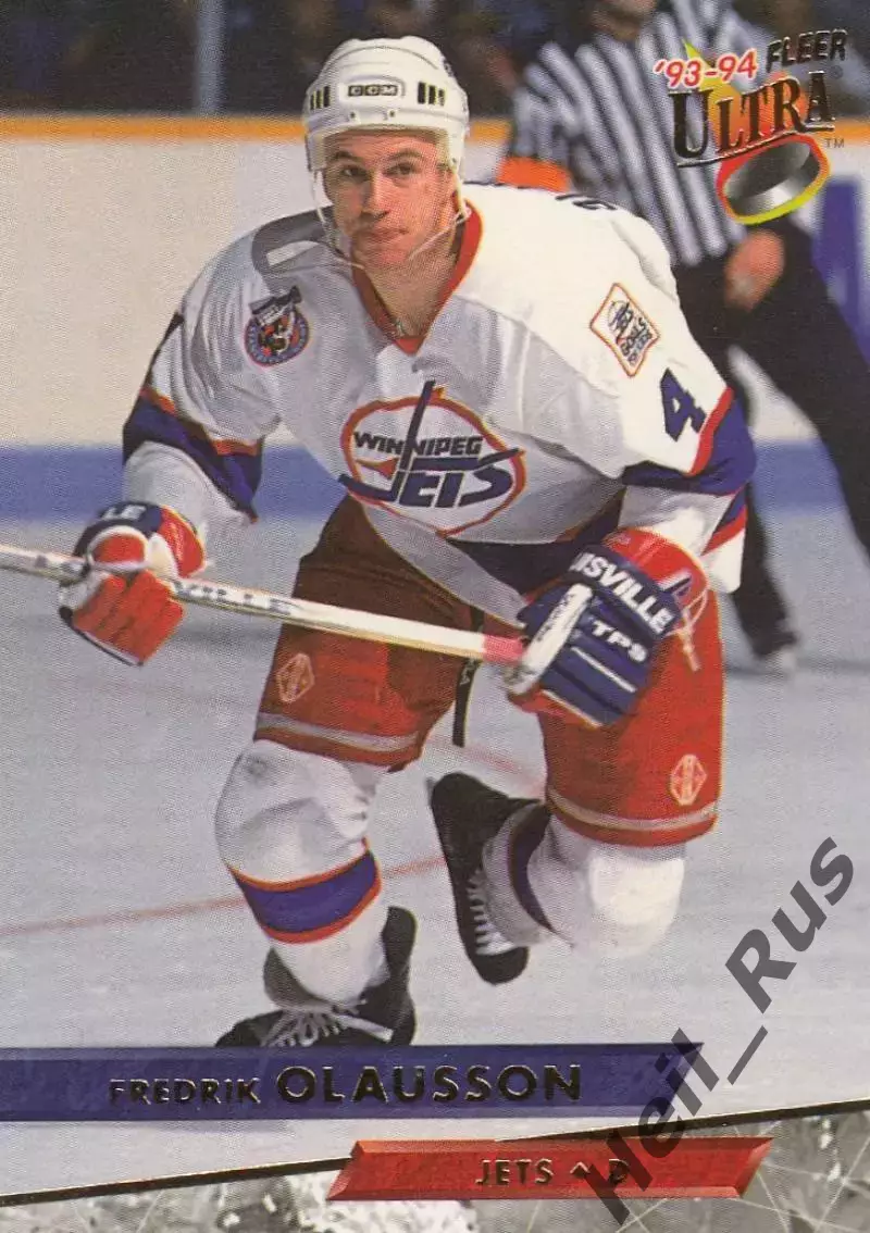 Карточка Fredrik Olausson/Фредрик Олауссон Winnipeg Jets/Виннипег Джетс НХЛ/NHL