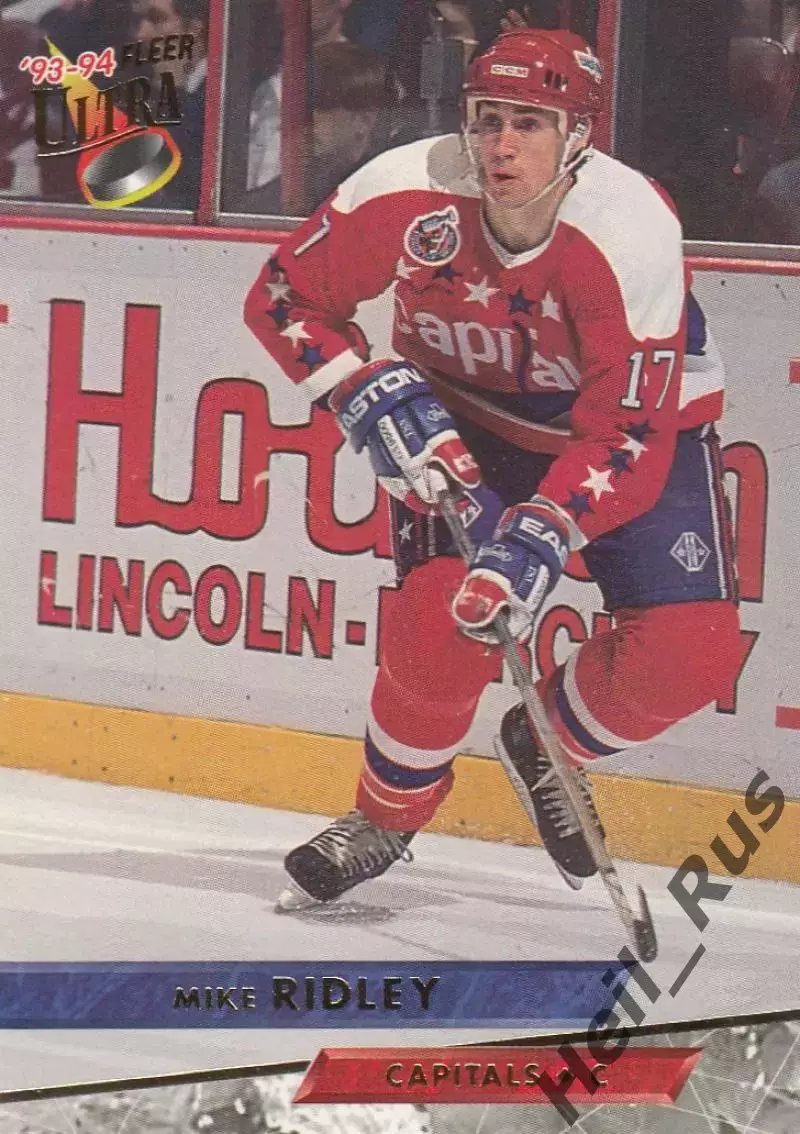 Карточка Mike Ridley/Майк Ридли (Washington Capitals/Вашингтон Кэпиталз) НХЛ/NHL