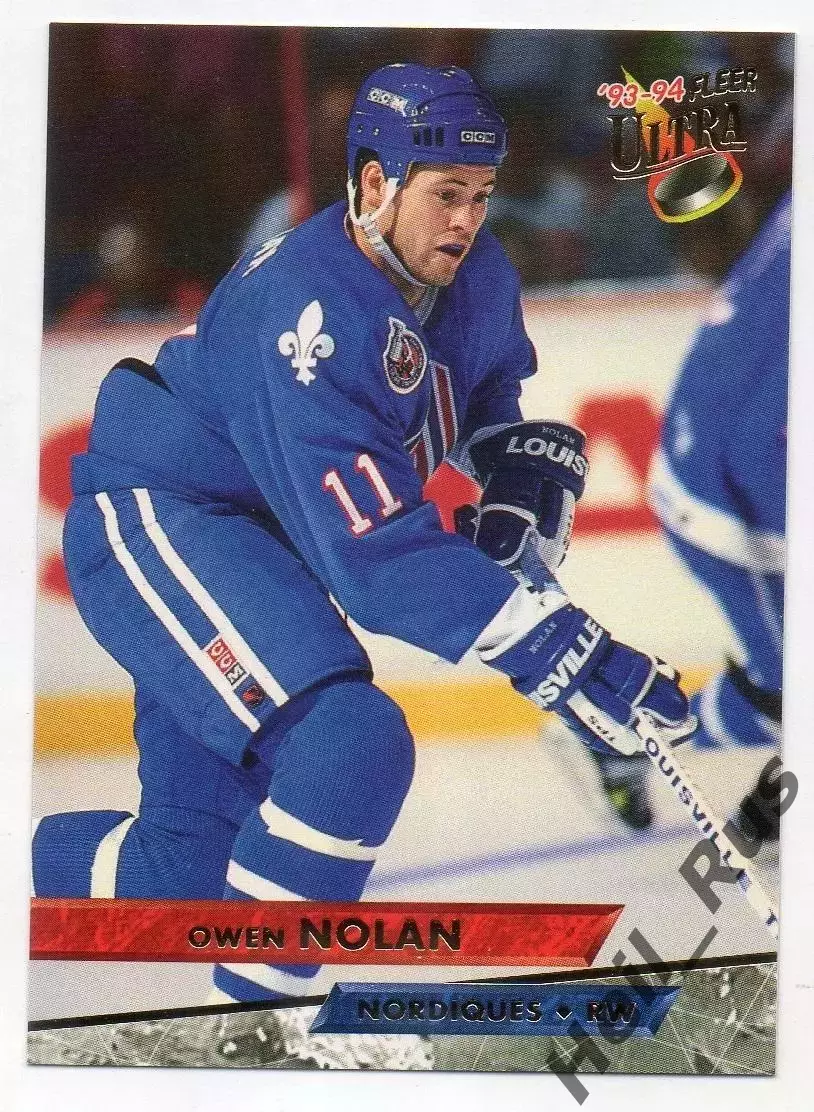 Хоккей Карточка Owen Nolan/Оуэн Нолан (Quebec Nordiques/Квебек Нордикс) NHL, НХЛ