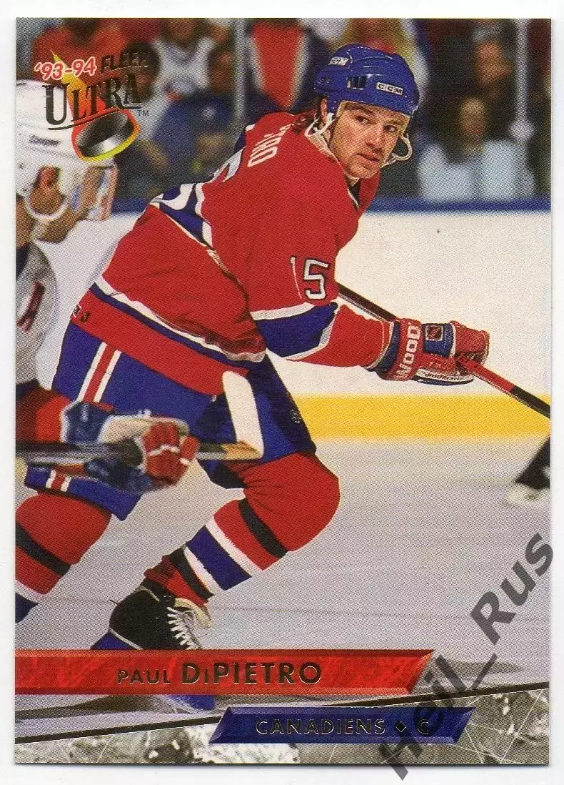 Хоккей. Карточка Paul DiPietro/Пол ДиПьетро Montreal Canadiens/Монреаль НХЛ/NHL