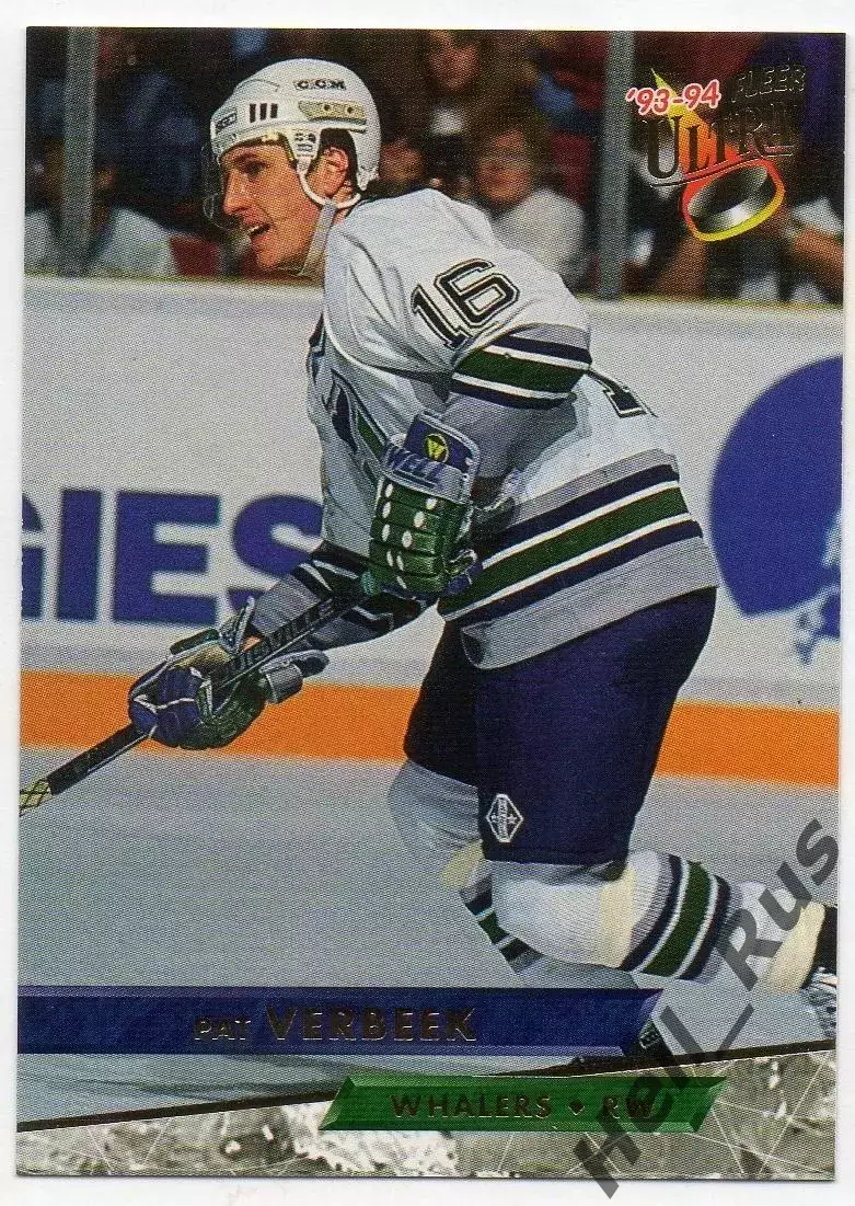 Хоккей Карточка Pat Verbeek/Пэт Вербик Hartford Whalers/Хартфорд Уэйлерс NHL/НХЛ