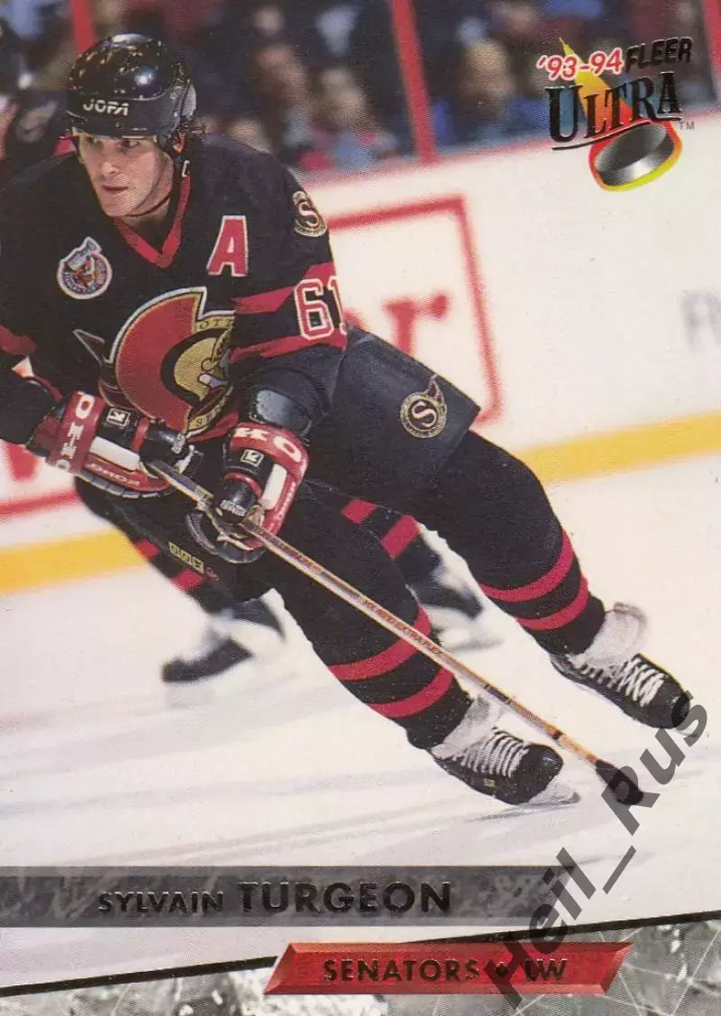 Карточка Sylvain Turgeon/Сильвен Тарджон Ottawa Senators/Оттава Сенаторз НХЛ/NHL