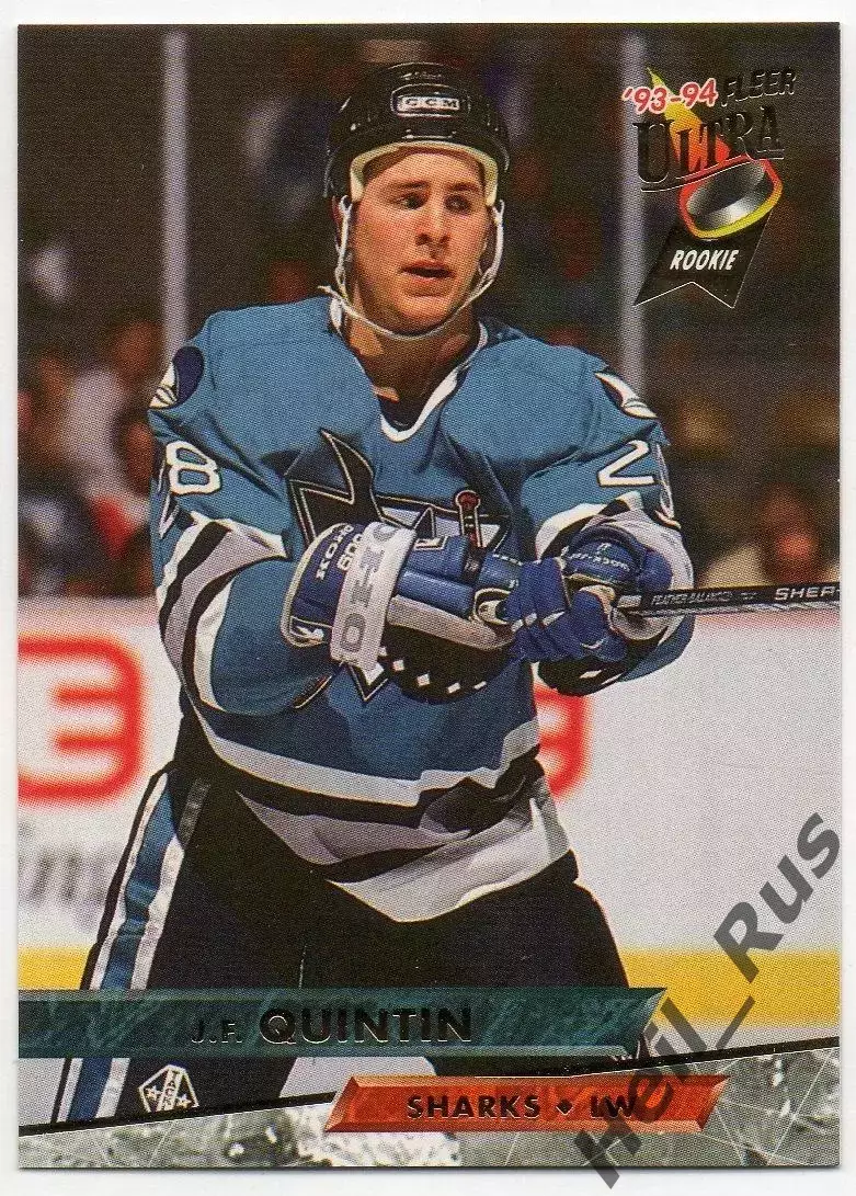 Карточка J.F. Quintin/Жан-Франсуа Квинтен San Jose Sharks/Сан-Хосе Шаркс НХЛ/NHL