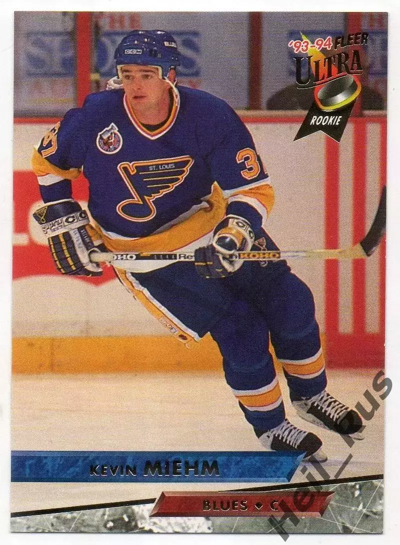 Хоккей. Карточка Kevin Miehm/Кевин Мием (St. Louis Blues/Сент-Луис Блюз) НХЛ/NHL