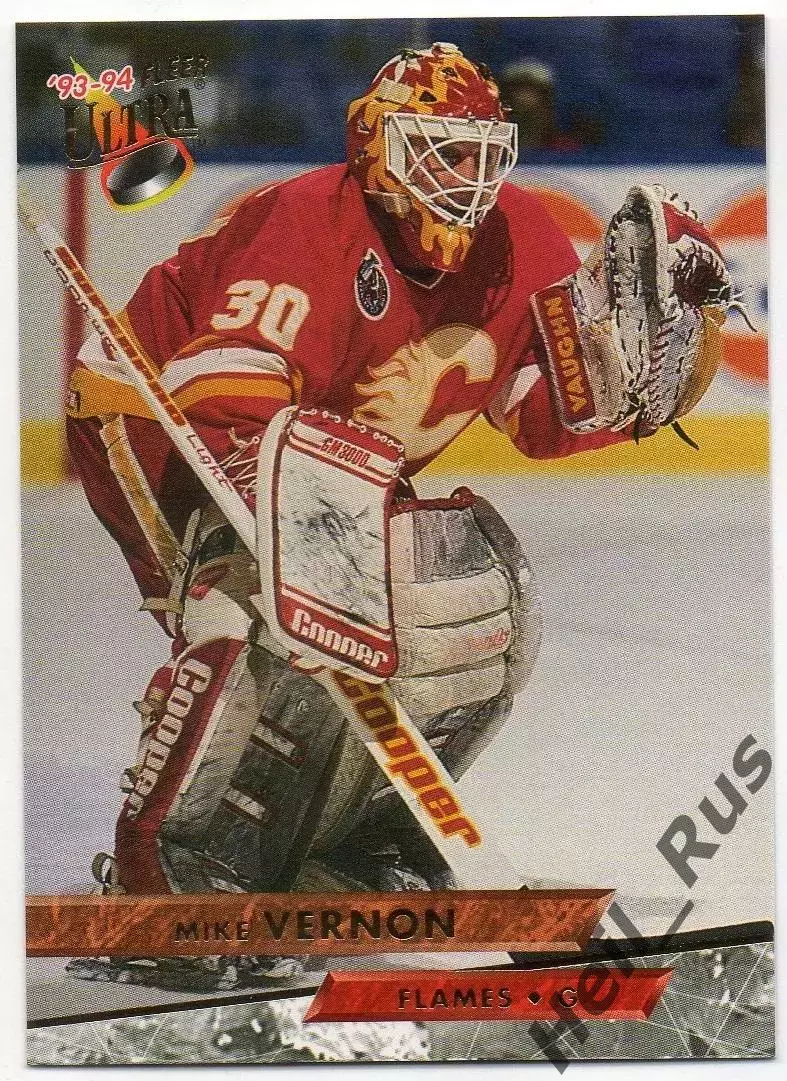 Хоккей. Карточка Mike Vernon/Майк Вернон (Calgary Flames/Калгари Флэймз) NHL/НХЛ