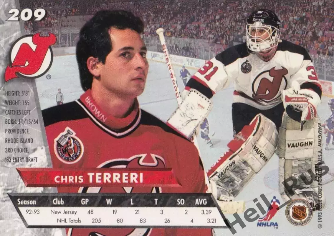 Карточка Chris Terreri/Крис Террери New Jersey Devils/Нью-Джерси Девилз; НХЛ/NHL 1