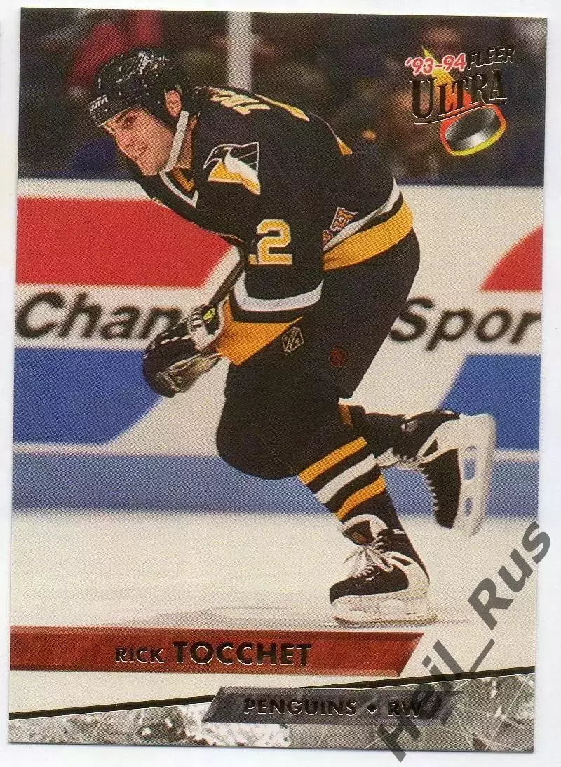 Карточка Rick Tocchet/Рик Токкет Pittsburgh Penguins/Питтсбург Пингвинз НХЛ/NHL