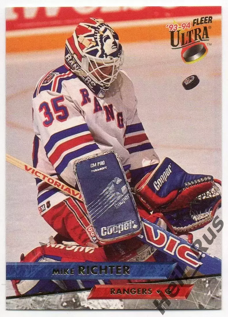 Карточка Mike Richter/Майк Рихтер (New York Rangers/Нью-Йорк Рейнджерс) NHL-НХЛ