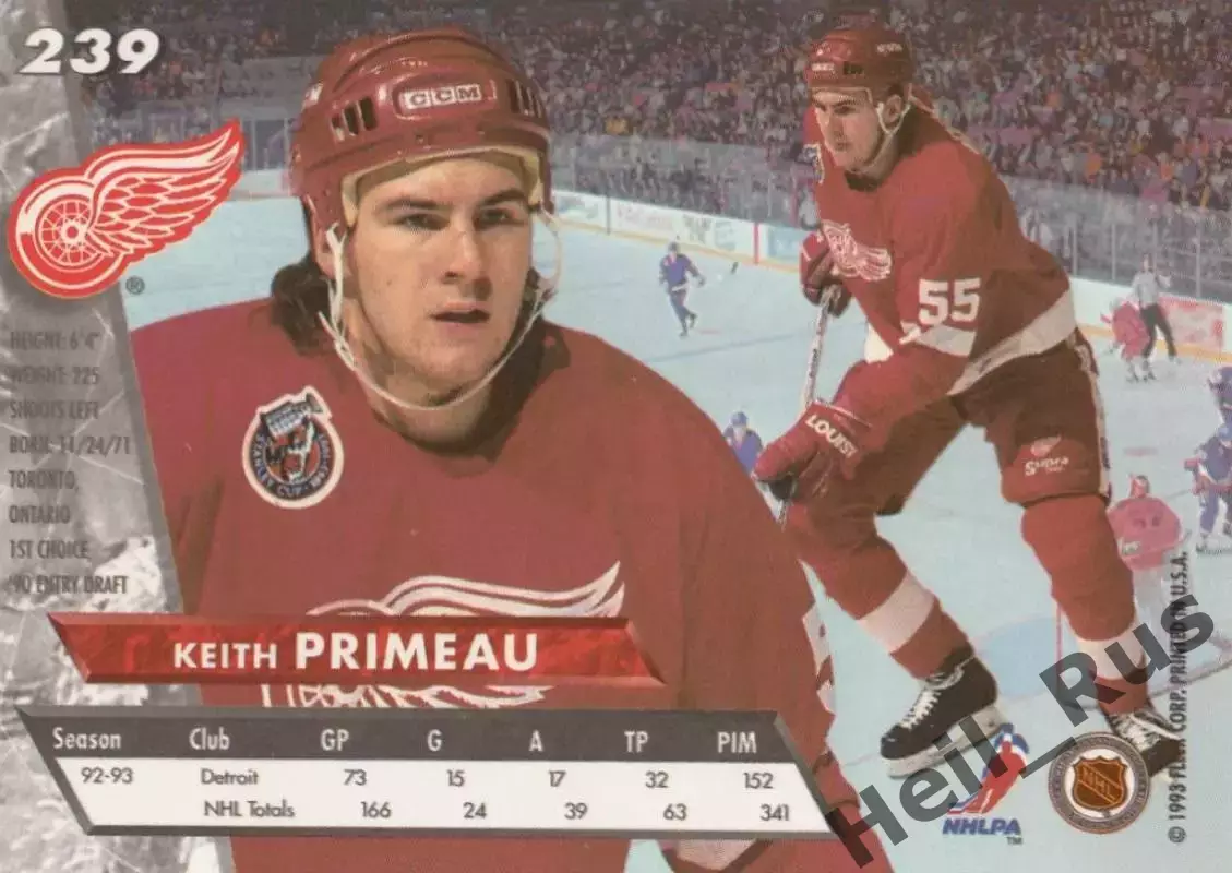 Карточка Keith Primeau/Кит Примо (Detroit Red Wings/Детройт Ред Уингз) НХЛ/NHL 1