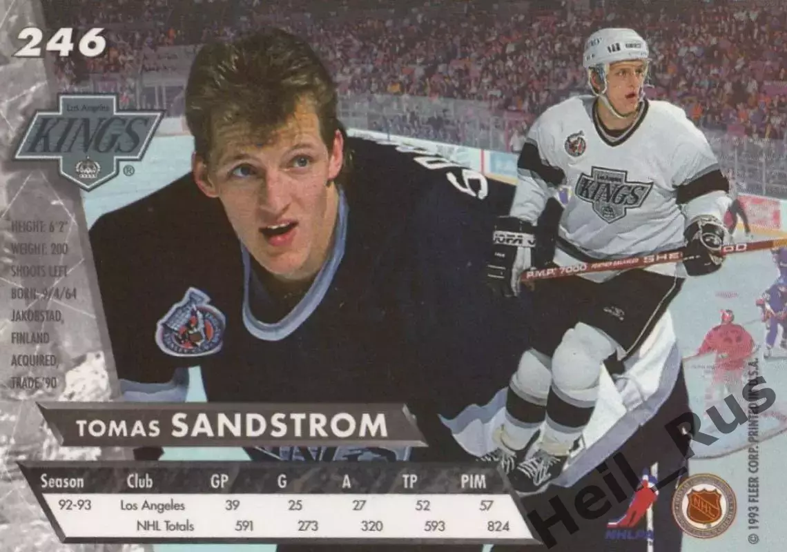 Хоккей Карточка Tomas Sandstrom/Томас Сандстрем Kings/Лос-Анджелес Кингз НХЛ/NHL 1