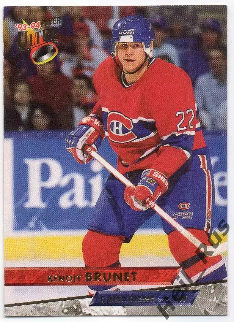 Хоккей. Карточка Benoit Brunet/Бенуа Брюнет Montreal Canadiens/Монреаль НХЛ/NHL