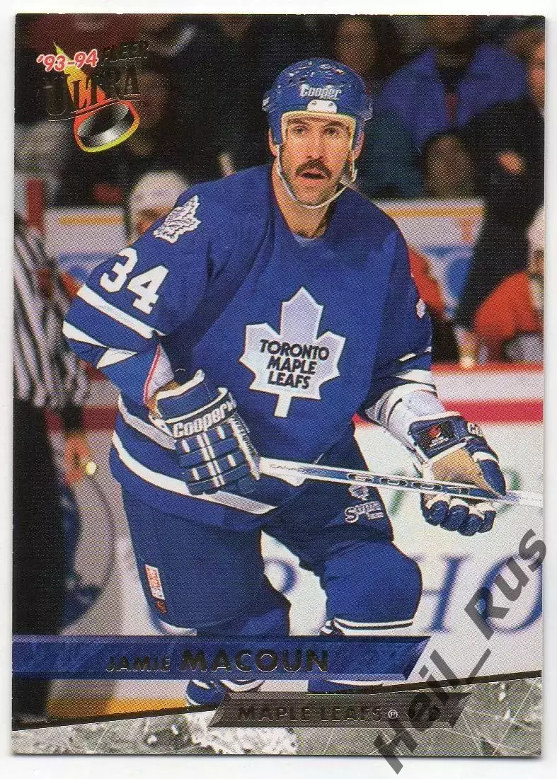 Хоккей Карточка Jamie Macoun/Джейми Макоун (Toronto Maple Leafs/Торонто) НХЛ/NHL