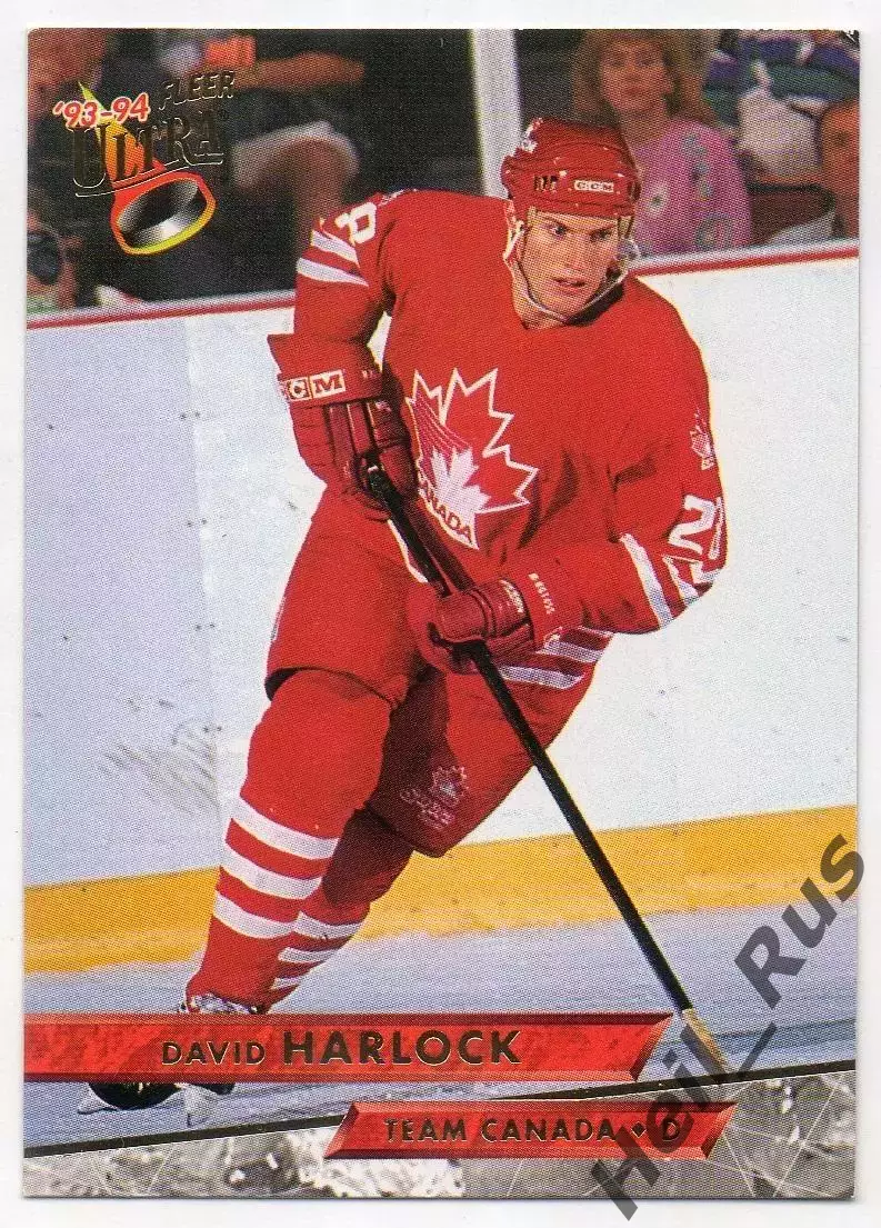 Хоккей. Карточка David Harlock/Дэвид Харлок (Team Canada/Канада) НХЛ/NHL 1993/94