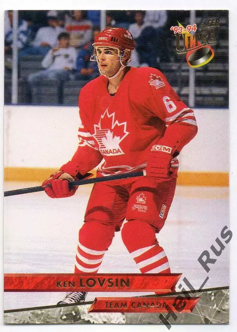Хоккей. Карточка Ken Lovsin/Кеннет Ловсин (Team Canada/Канада) НХЛ/NHL 1993/94