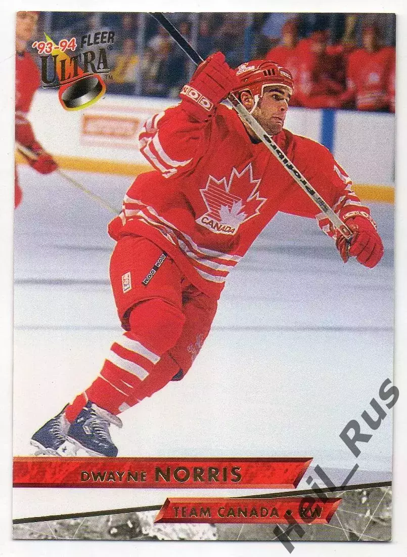 Хоккей. Карточка Dwayne Norris/Дуэйн Норрис (Team Canada/Канада) НХЛ/NHL 1993/94