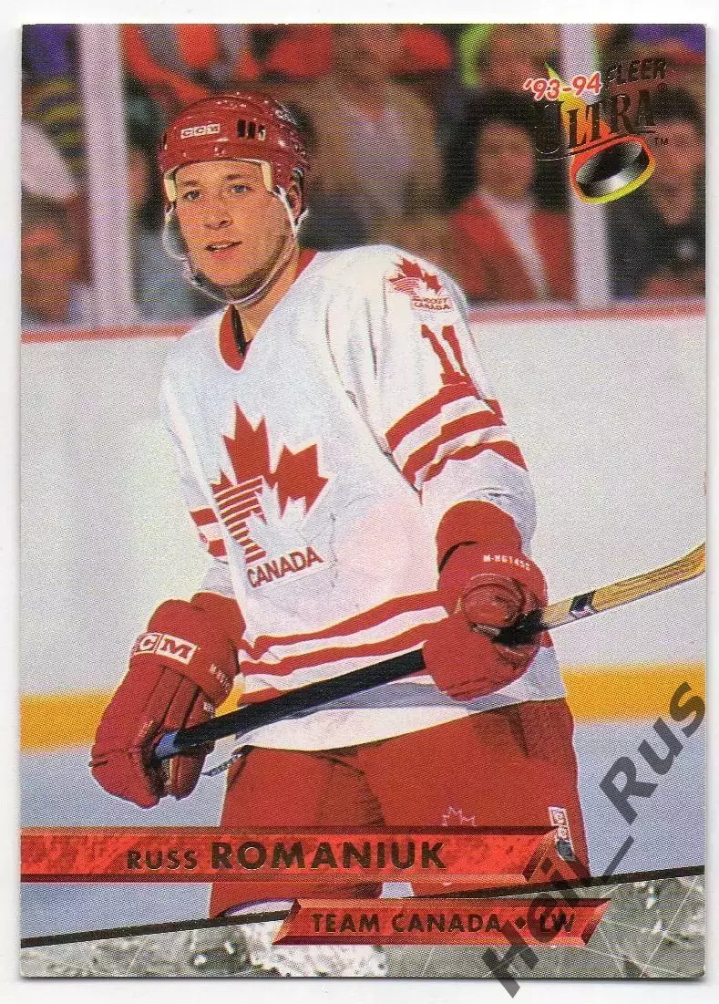 Хоккей. Карточка Russ Romaniuk/Рассел Романюк Team Canada/Канада НХЛ/NHL 1993/94