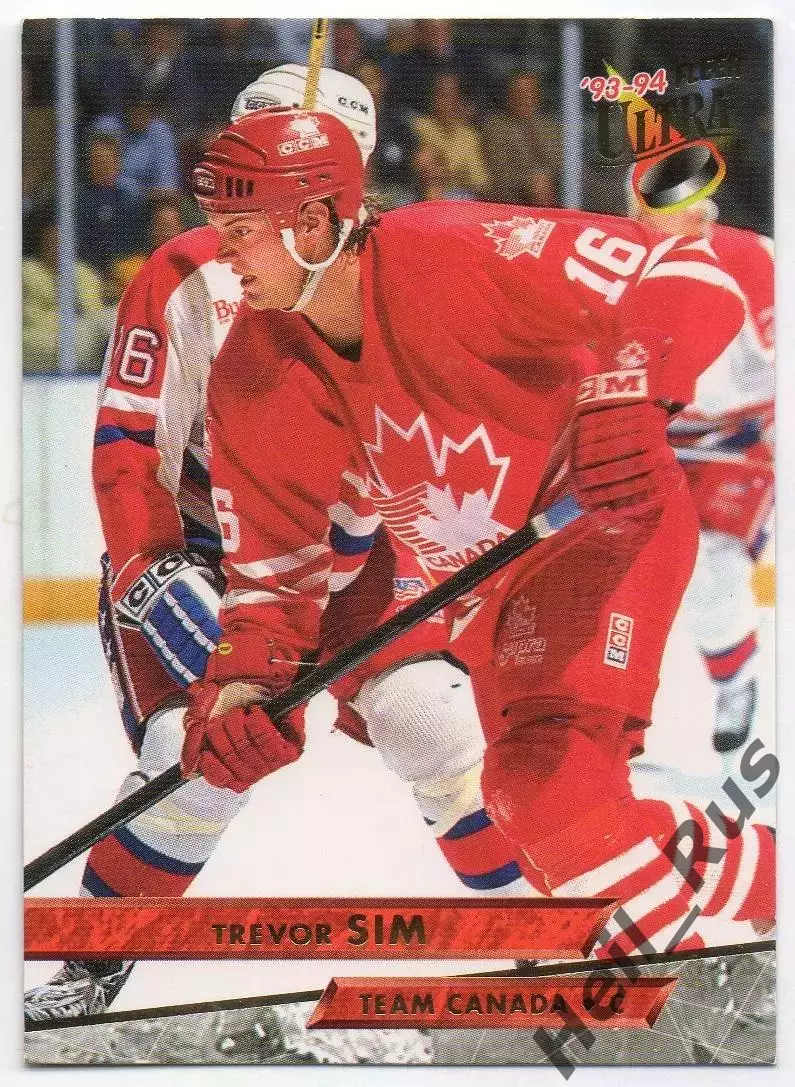 Хоккей. Карточка Trevor Sim/Тревор Сим (Team Canada/Канада) НХЛ/NHL 1993/94