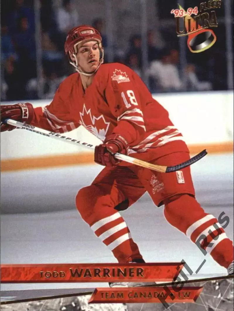 Хоккей. Карточка Todd Warriner/Тодд Уорринер Team Canada/Канада НХЛ/NHL 1993/94
