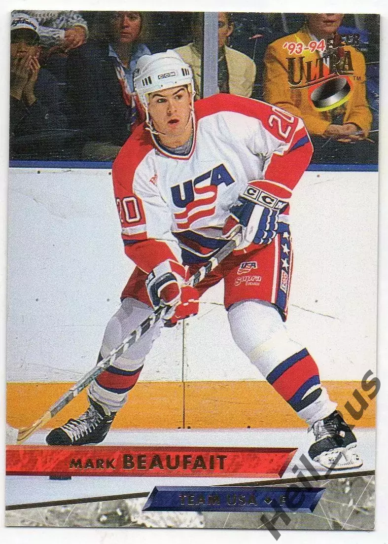 Хоккей. Карточка Mark Beaufait / Марк Бофайт (Team USA/США) НХЛ/NHL 1993/94
