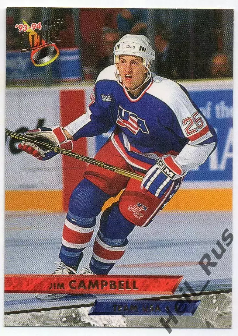 Хоккей. Карточка Jim Campbell/Джим Кэмпбелл (Team USA/США, Нефтехимик) НХЛ/NHL