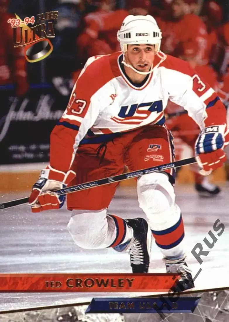 Хоккей. Карточка Ted Crowley/Тэд Кроули Team USA/США НХЛ/NHL 1993/94 Fleer Ultra