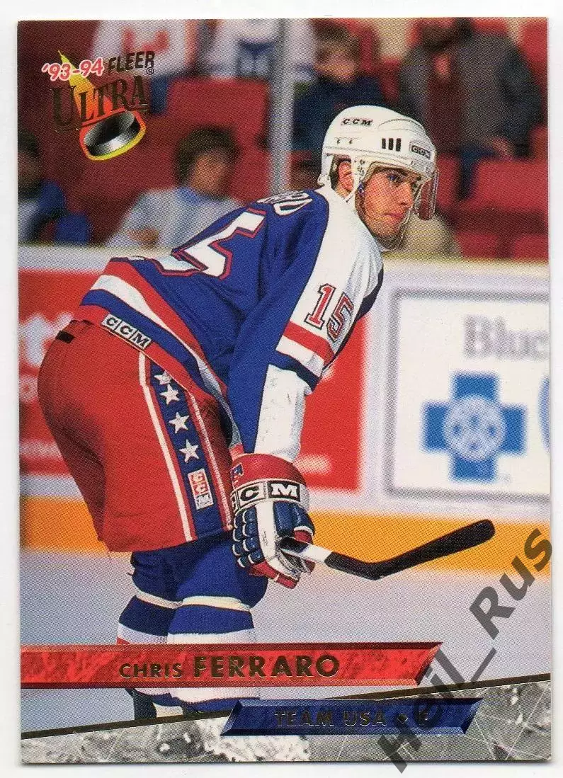 Хоккей. Карточка Chris Ferraro / Крис Ферраро (Team USA/США) НХЛ/NHL 1993/94