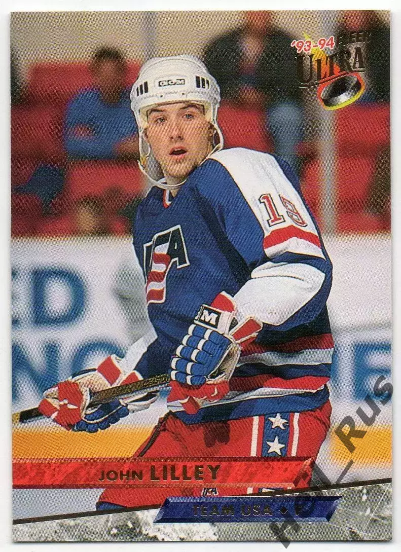 Хоккей. Карточка John Lilley/Джон Лилли Team USA/США НХЛ/NHL 1993/94 Fleer Ultra