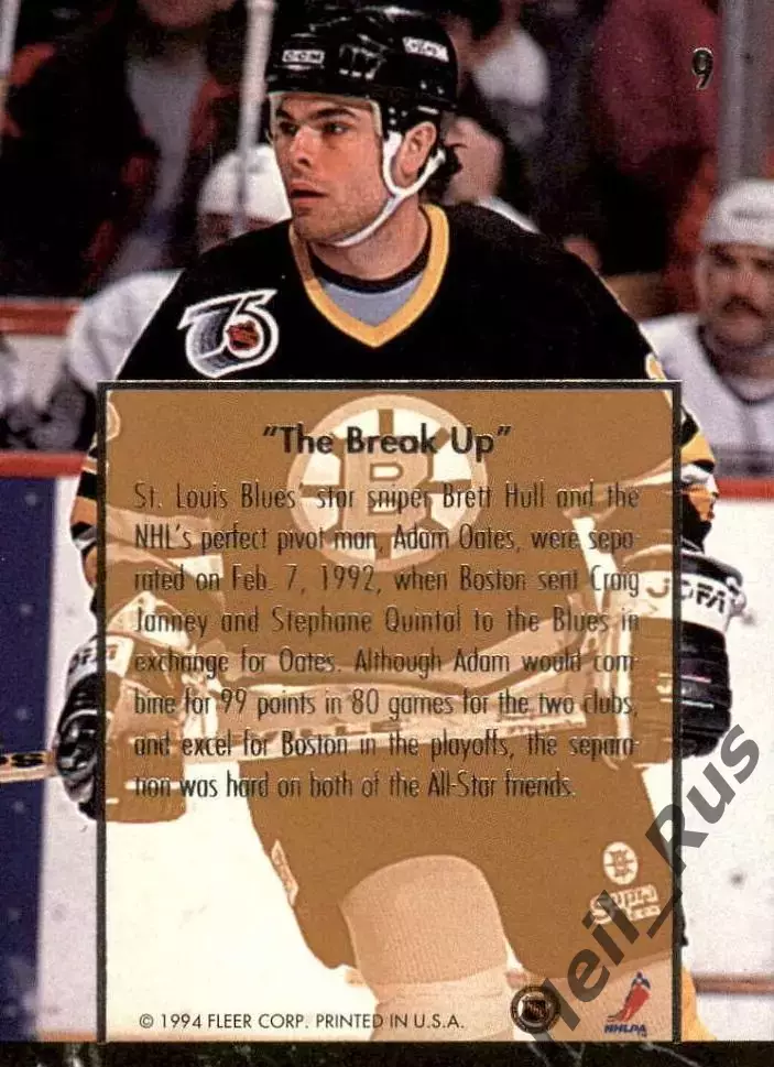 Хоккей Карточка Adam Oates/Адам Оутс Boston Bruins/Бостон Брюинз НХЛ/NHL 1993/94 1