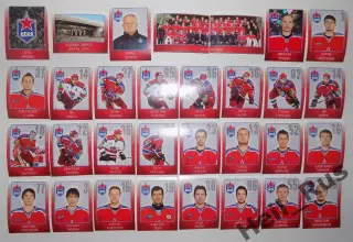Хоккей. Наклейки / стикеры ЦСКА Москва (полный комплект) SeReal КХЛ 2011-2012