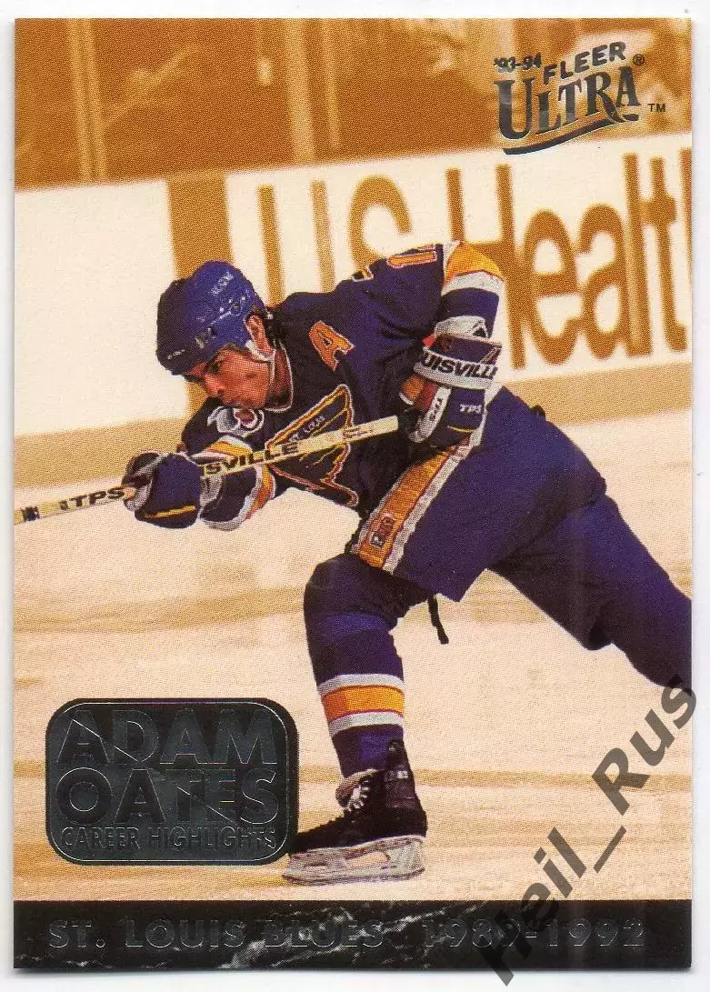 Хоккей; Карточка Adam Oates/Адам Оутс (St. Louis Blues/Сент-Луис Блюз) НХЛ/NHL