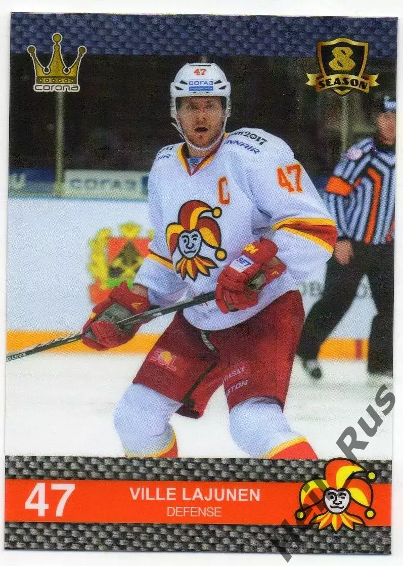 Хоккей Карточка Вилле Лаюнен Йокерит Хельсинки/Финляндия КХЛ/KHL 8 сезон 2015/16
