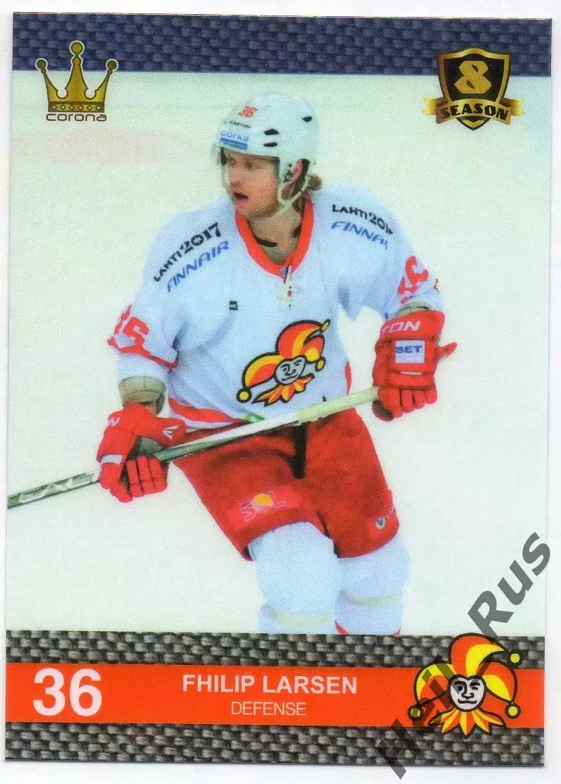 Хоккей. Карточка Филип Ларсен Йокерит/Jokerit Хельсинки КХЛ/KHL 8 сезон 2015/16