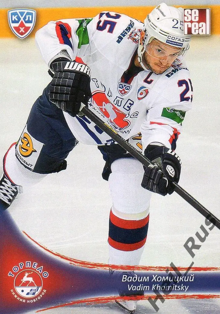 Хоккей. Карточка Вадим Хомицкий (Торпедо Нижний Новгород) КХЛ/KHL 2013/14 SeReal