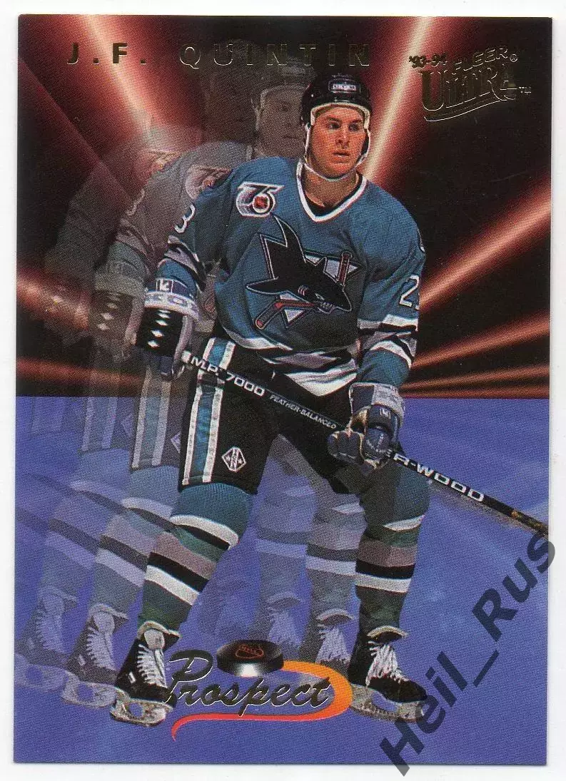 Карточка J.F. Quintin/Жан-Франсуа Квинтен San Jose Sharks/Сан-Хосе Шаркс НХЛ/NHL