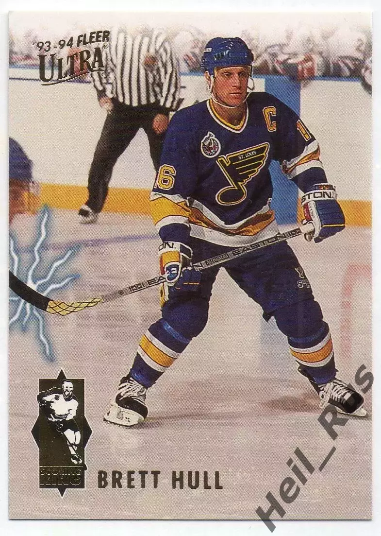Хоккей; Карточка Brett Hull/Бретт Халл St. Louis Blues/Сент-Луис Блюз, НХЛ/NHL