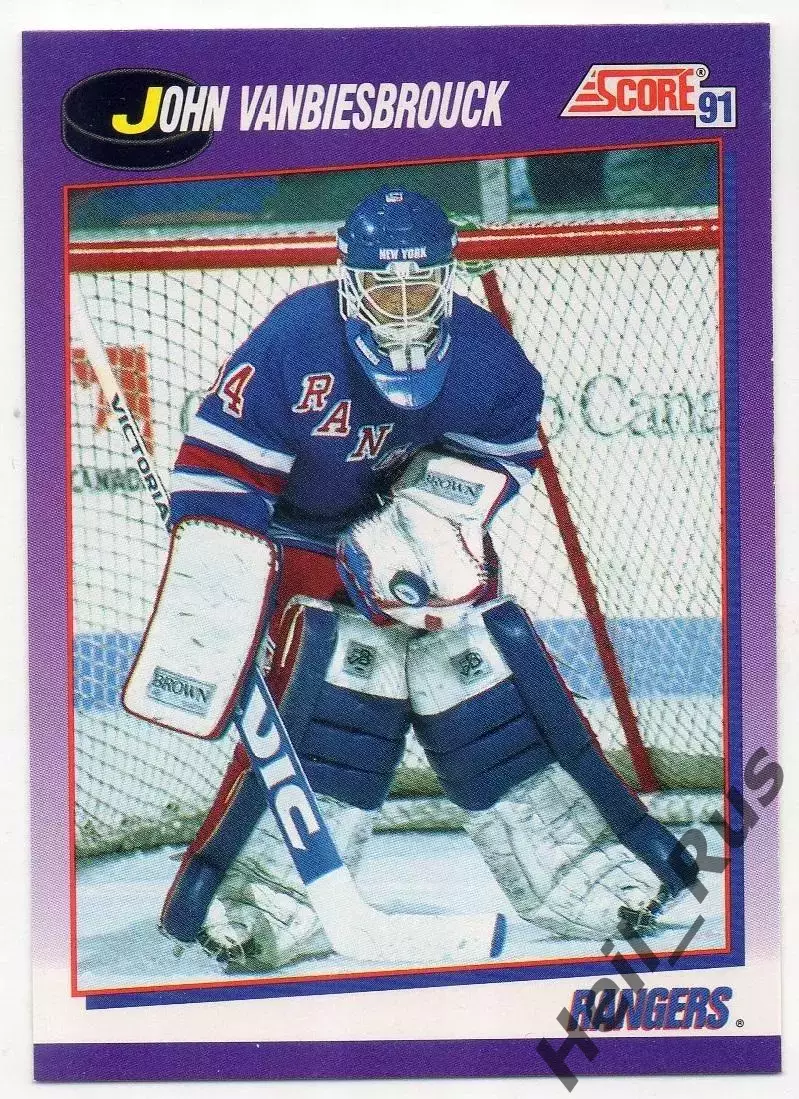 Карточка John Vanbiesbrouck/Джон Ванбисбрук (New York Rangers/Рейнджерс) NHL/НХЛ